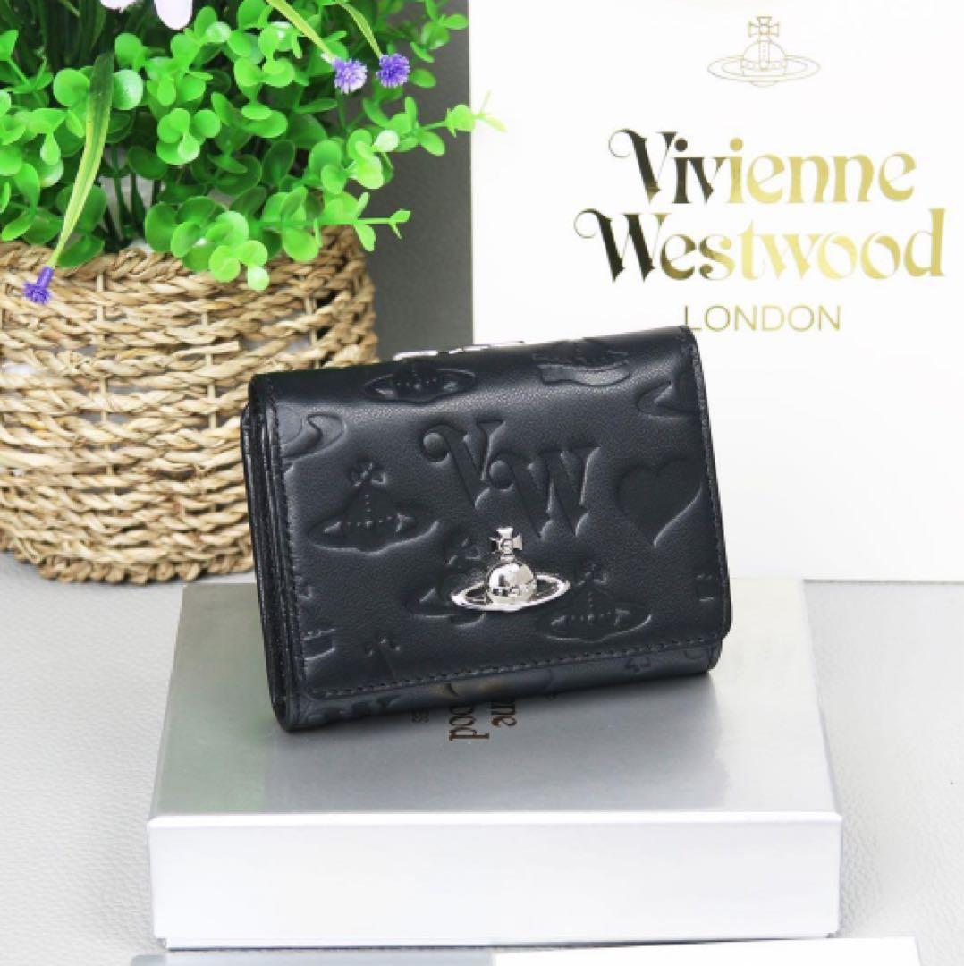 Vivienne Westwood ヴィヴィアン 三つ折り財布 レザー 金）/