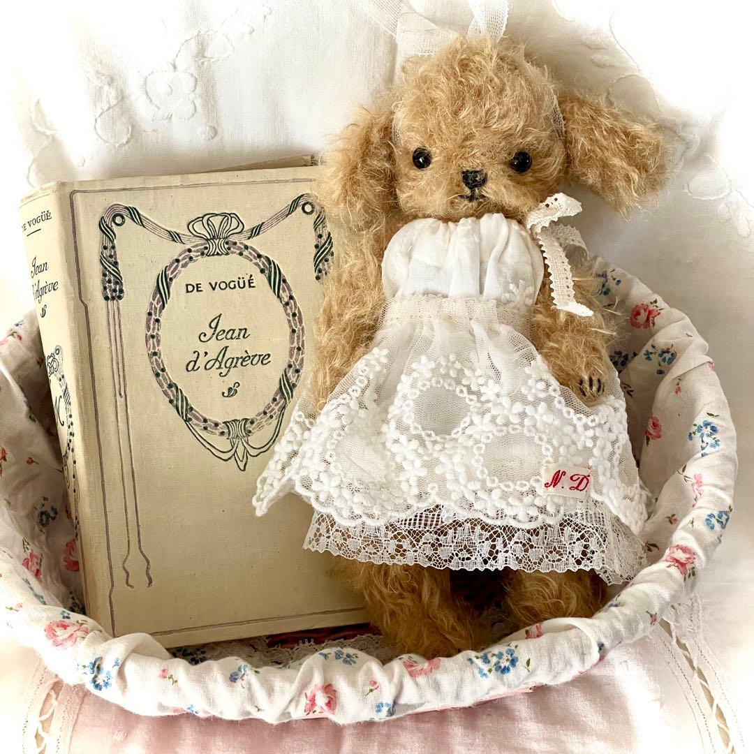 みさぽーママ　アンティークレースドレスのテディプードル　テディベア