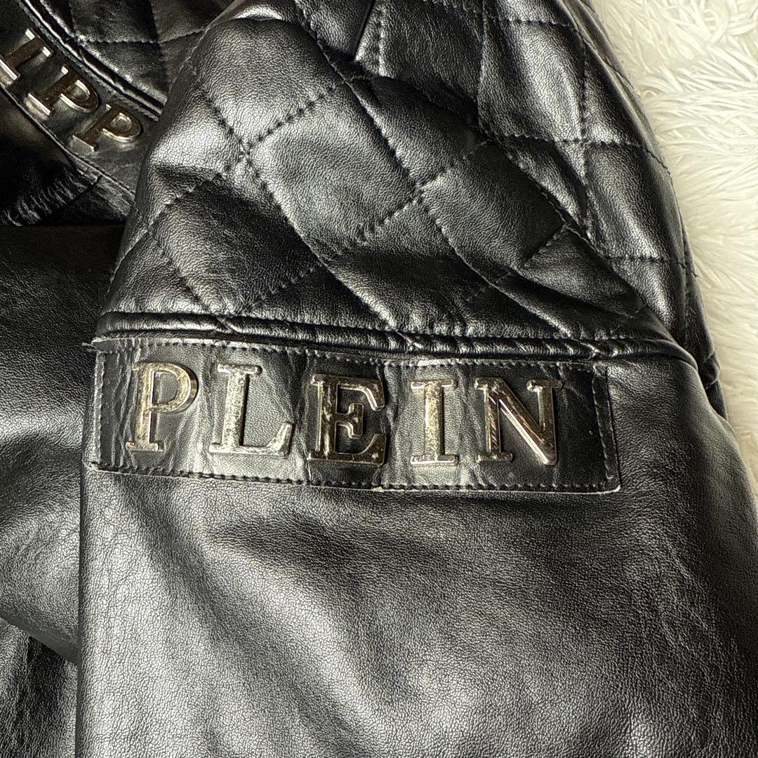 希少✨️大きい フィリッププレイン レザージャケット キルティング 黒 3XL
