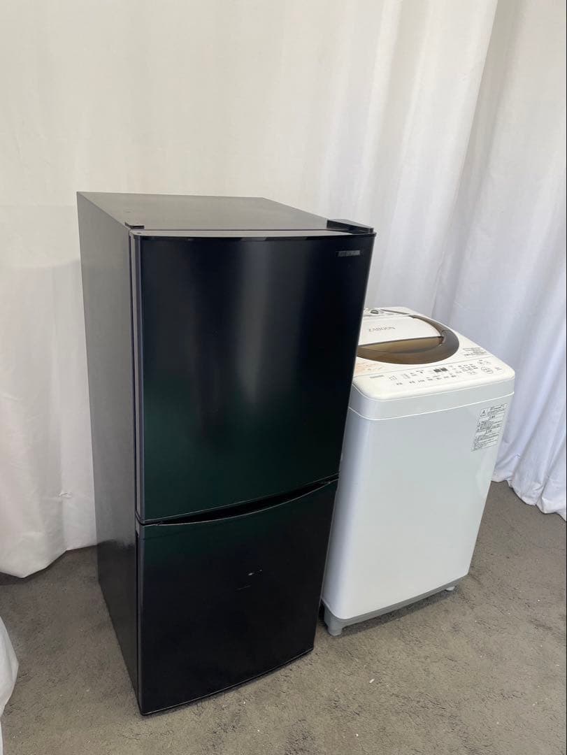 396⭕️東芝　洗濯機　6kg 冷蔵庫　150ℓ 一人暮らし　安い　黒　設置無料