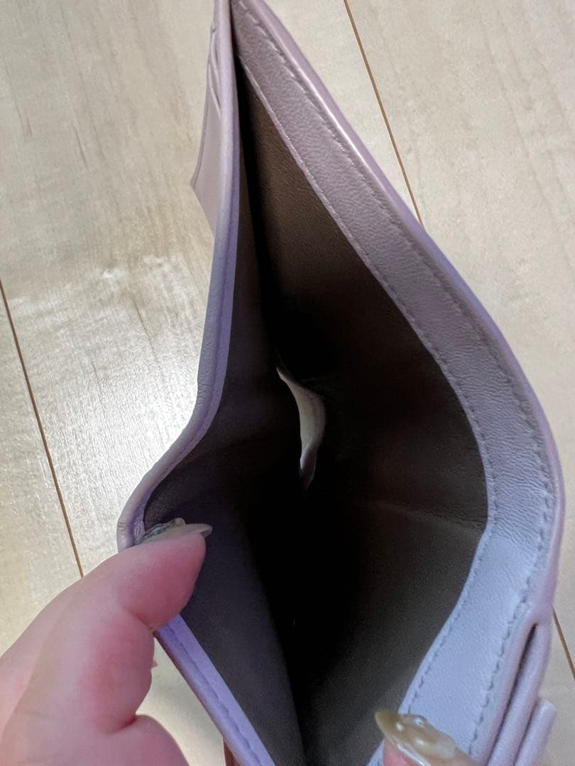 【美品】BOTTEGA VENETA ボッテガヴェネタ　2つ折り財布　薄いピンク