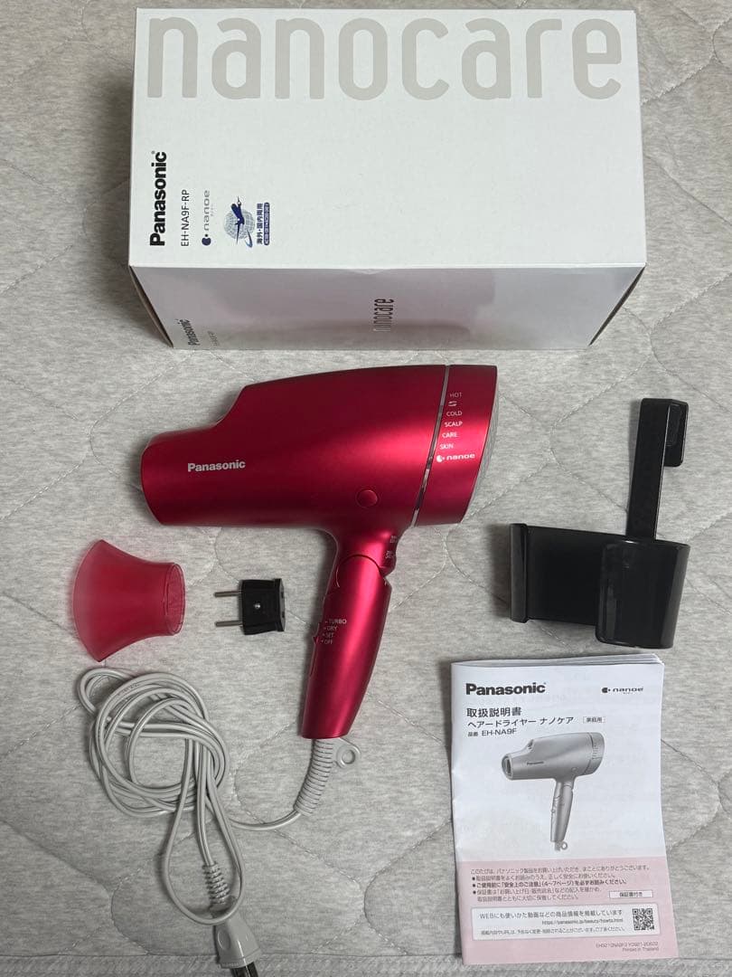 Panasonic ドライヤー　ナノケア　ルージュピンク(箱有) + ホルダー