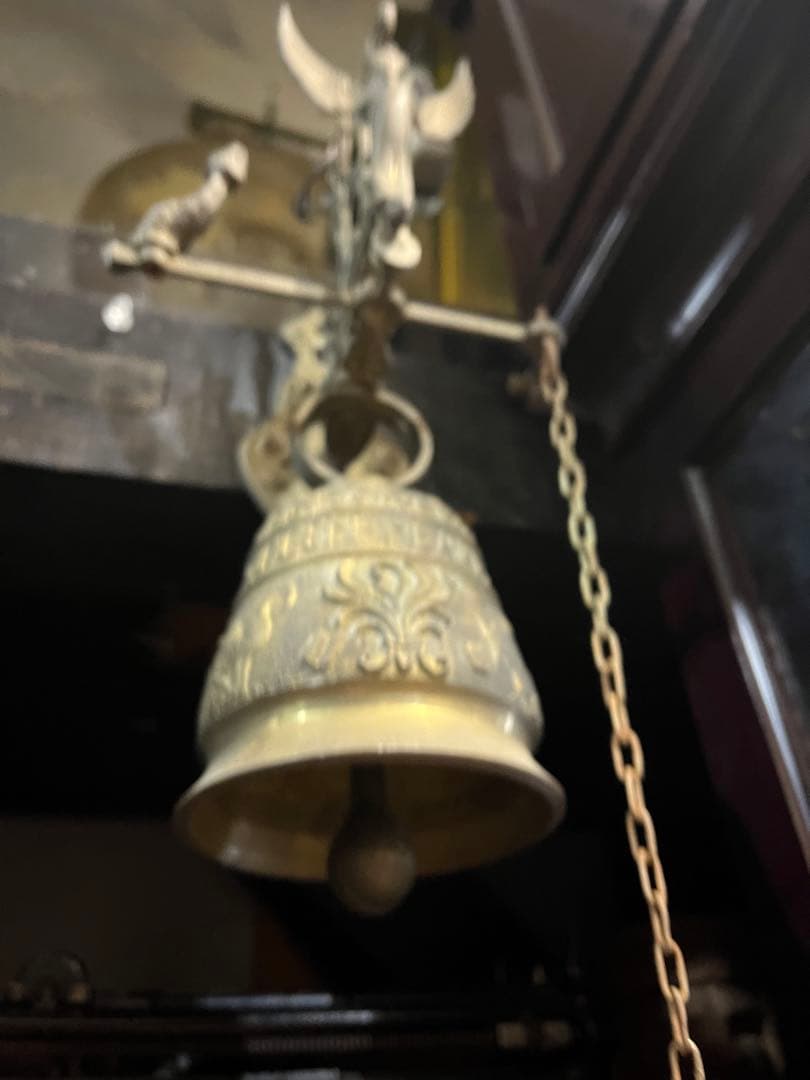 82です アンティーク真鍮製ドアベル、フランス製ドアベル、