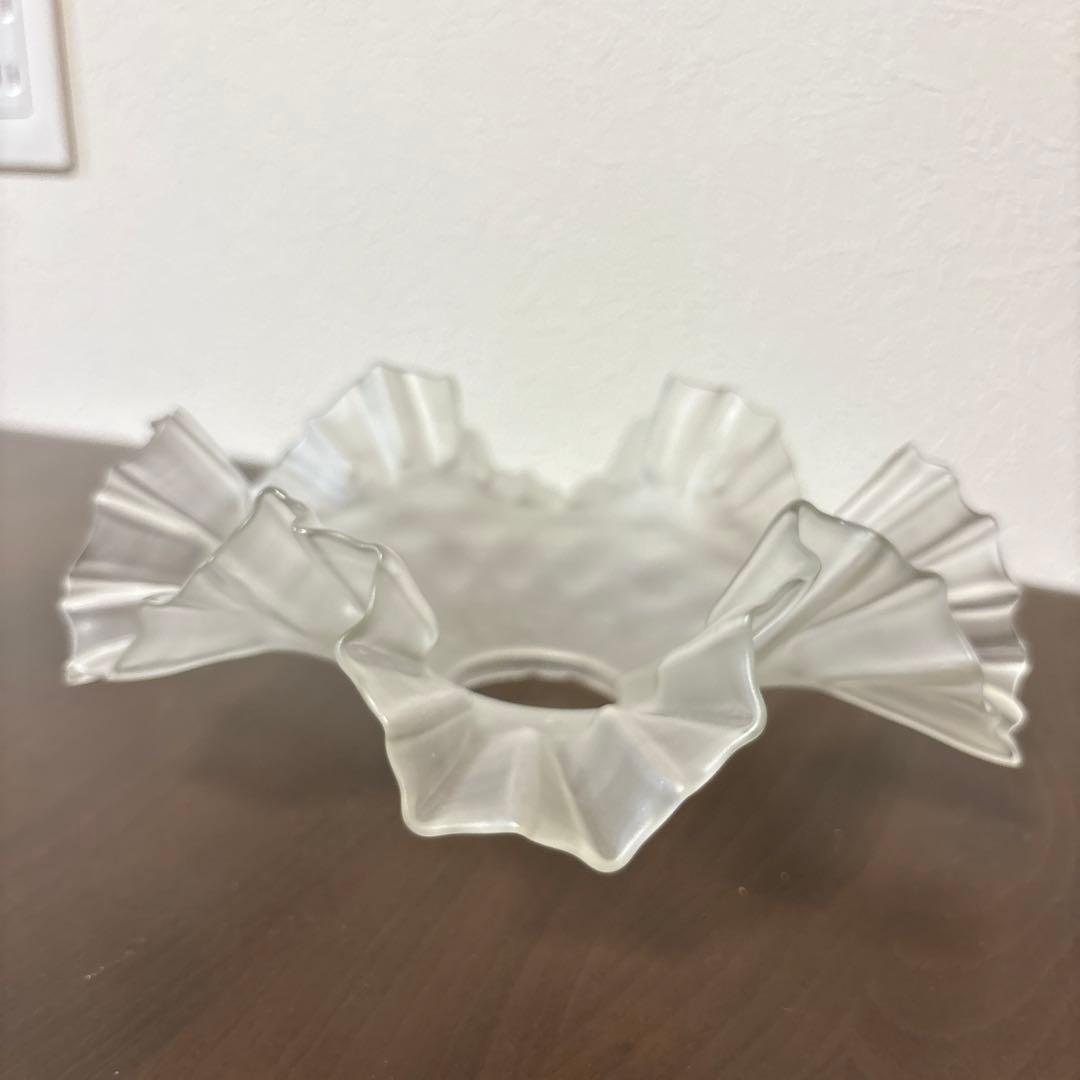 フランスアンティーク　ガラスシェード　ペンダントランプ