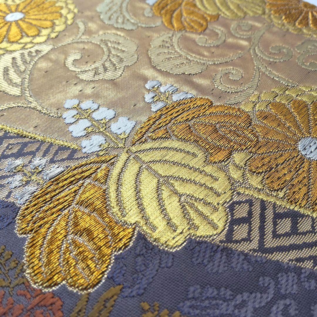 【袋帯】灰紫の気品＊有職文様がずらり並ぶ“雅の世界｜裂取り｜440cm