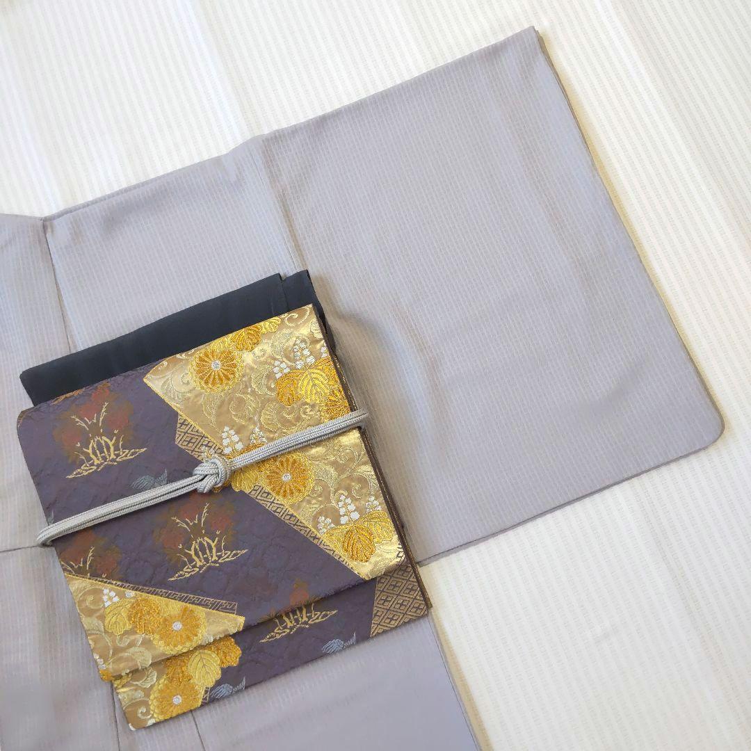 【袋帯】灰紫の気品＊有職文様がずらり並ぶ“雅の世界｜裂取り｜440cm