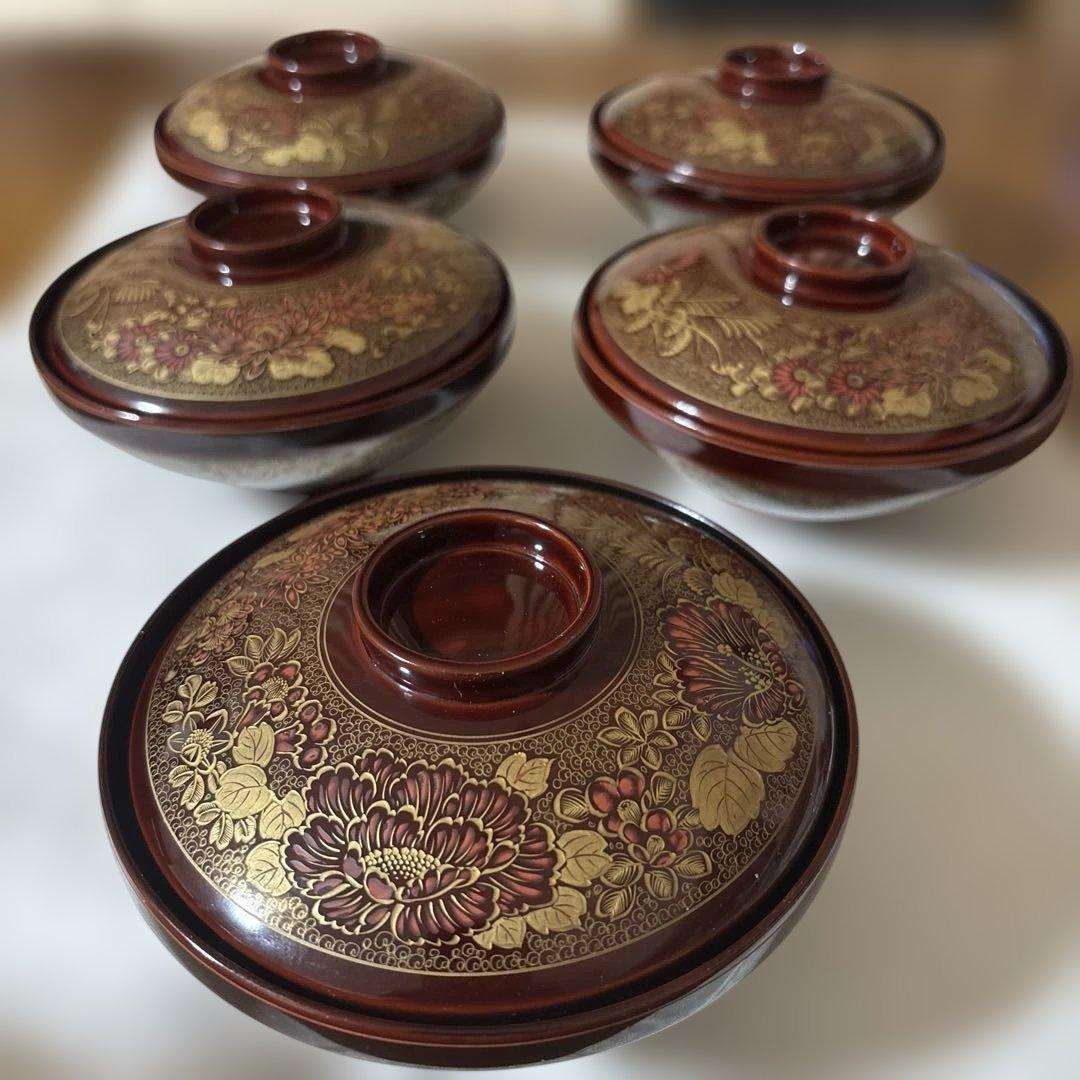 輪島塗　塩安作　吸物椀　5客