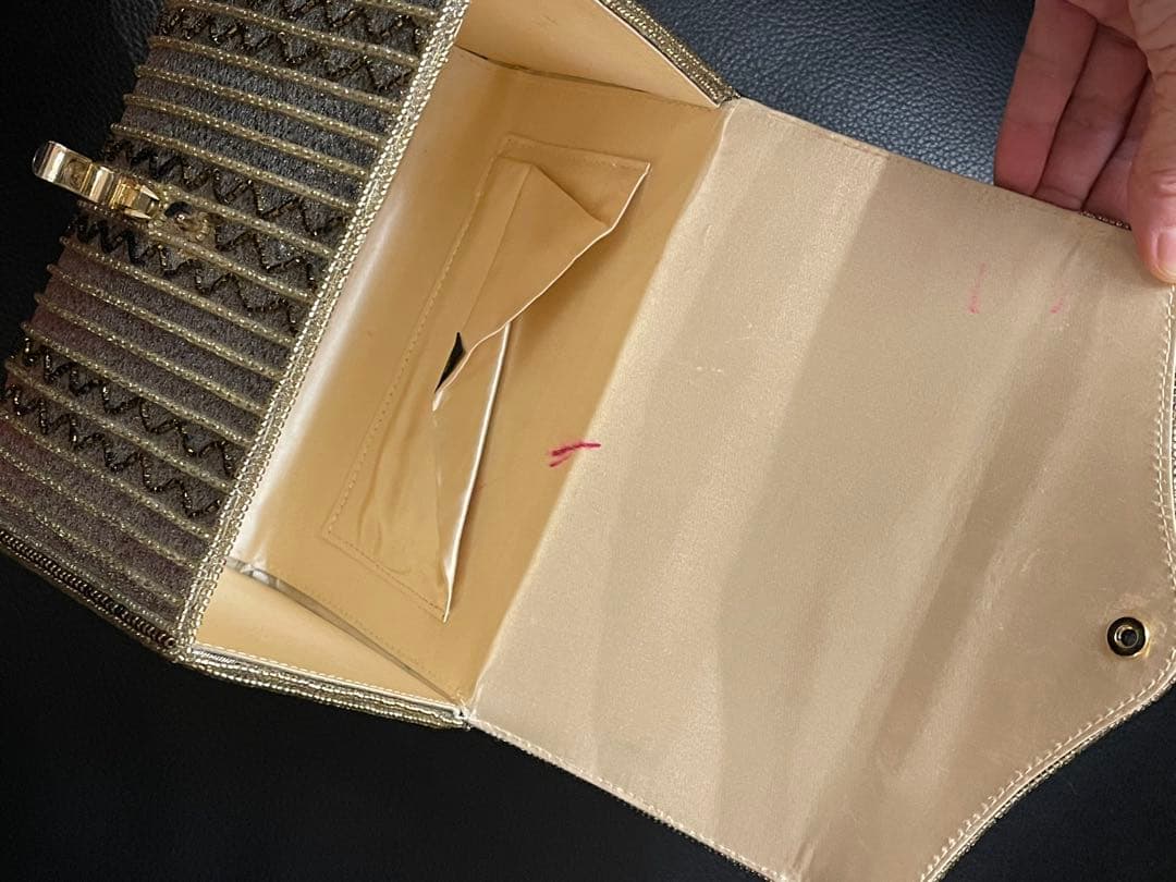 LUMI ビーズ刺繍 ゴールド パーティーバッグ