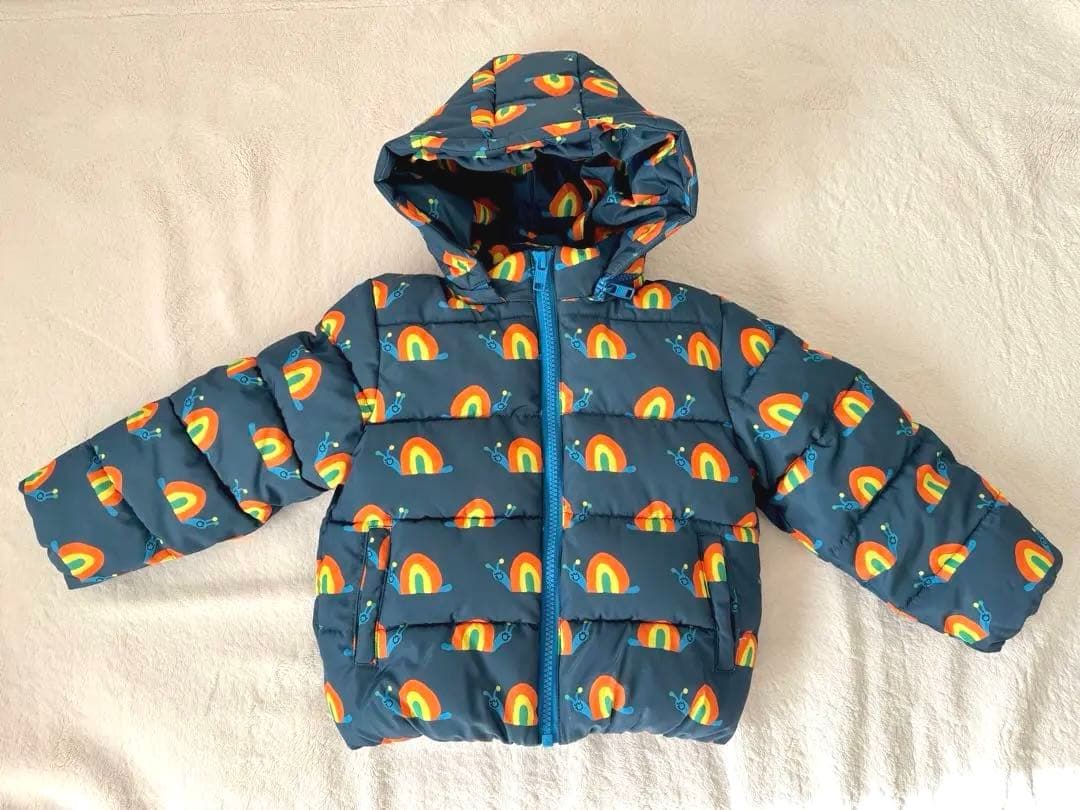 【極美品】⭐︎ステラマッカートニー　虹とカタツムリ柄　ボア付き　ダウンコート24m