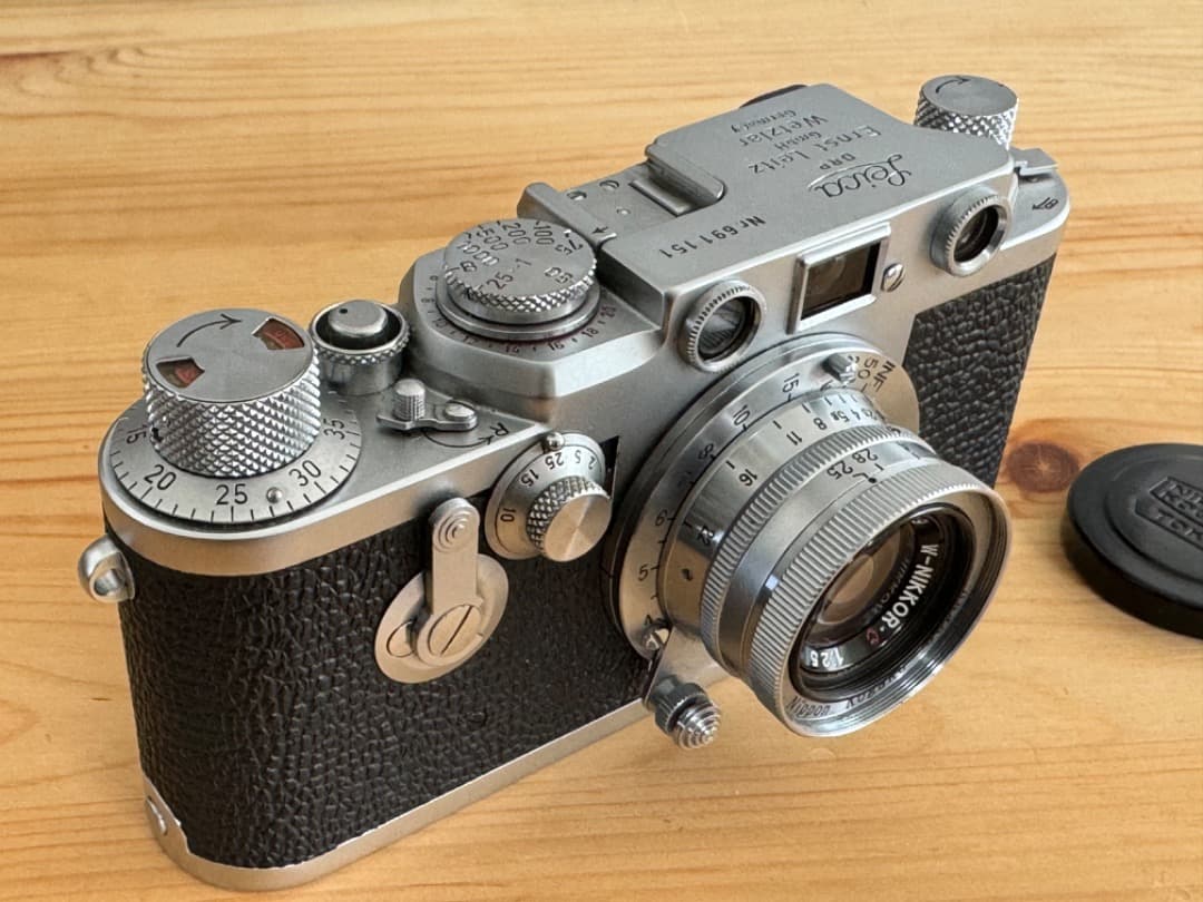 フィルムカメラ Leica IIIf red dial & W Nikkor 35mm f2.5