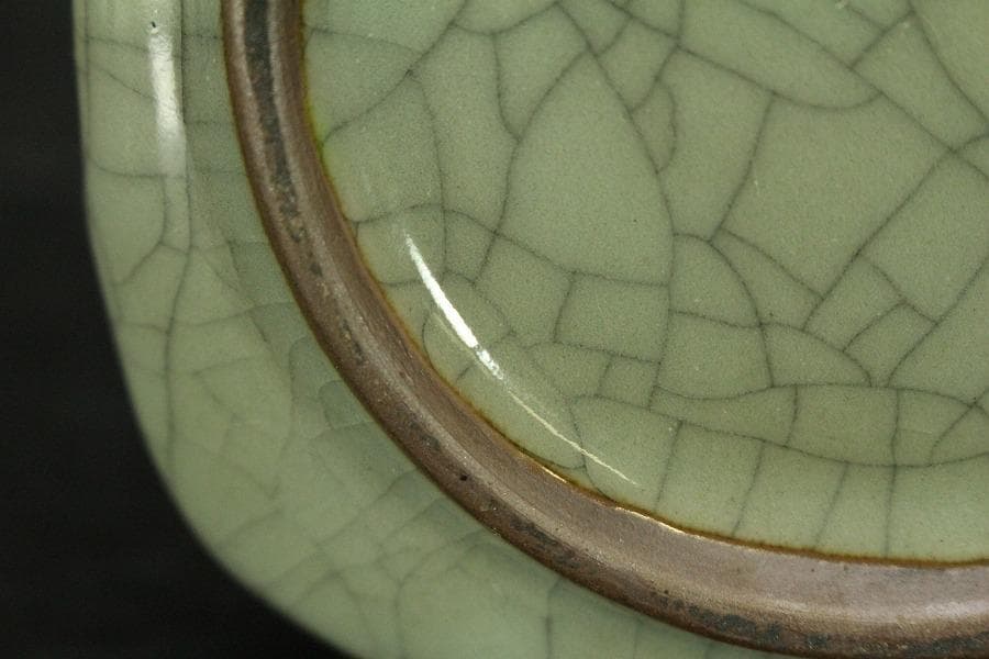 中国美術 彷哥釉 筆堤 文房四宝(A599)