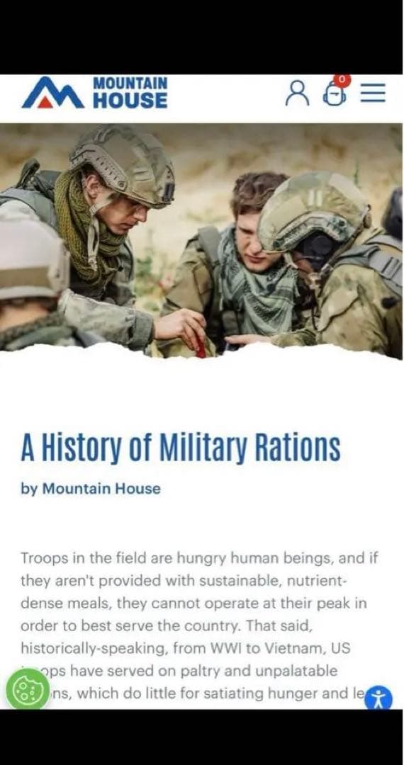 米軍偵察部隊用レーション　マウンテンハウス3個(6食分) 2046世界最軽