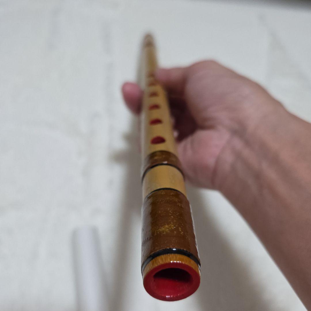石見神楽を奏でる篠笛　父の手作り　石見地方伝統芸　 7穴 竹製 約102.5cm
