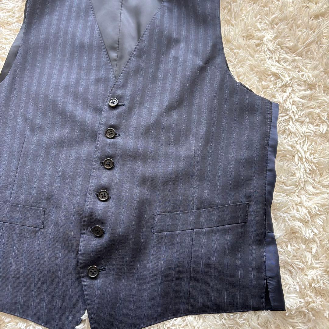 【現行タグ】美品　ポール・スミス ストライプ スーツ　ベスト　ネイビー