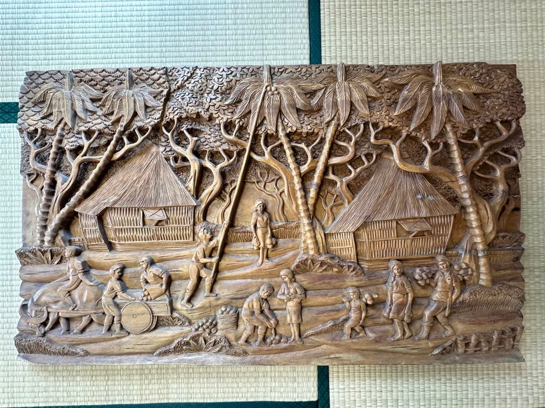 美術品、木彫り 壁掛け 工芸品 時代物 インテリア