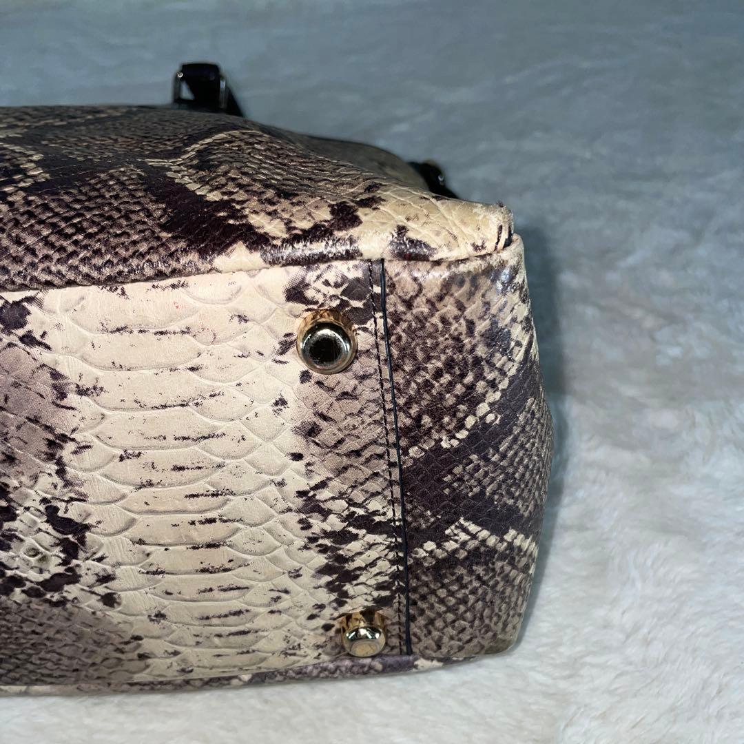 【美品】COACHコーチ ショルダーバッグ パイソン柄 レザー