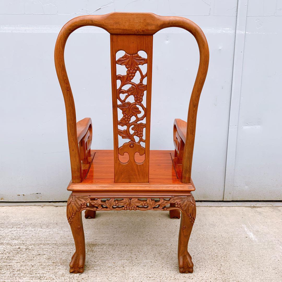 【稀少品】中国家具 ダイニング アームチェア 唐木家具 李朝家具 花梨