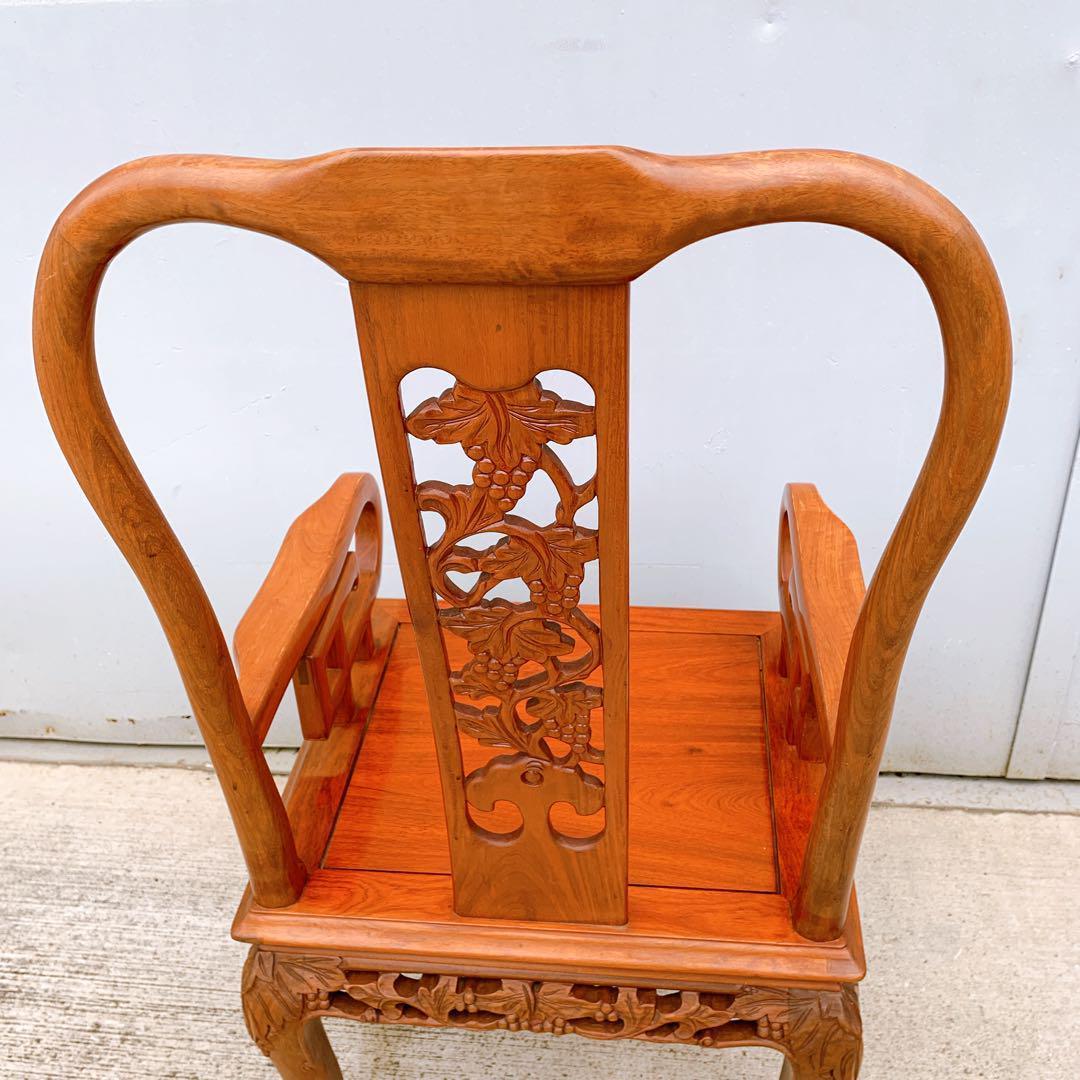 【稀少品】中国家具 ダイニング アームチェア 唐木家具 李朝家具 花梨