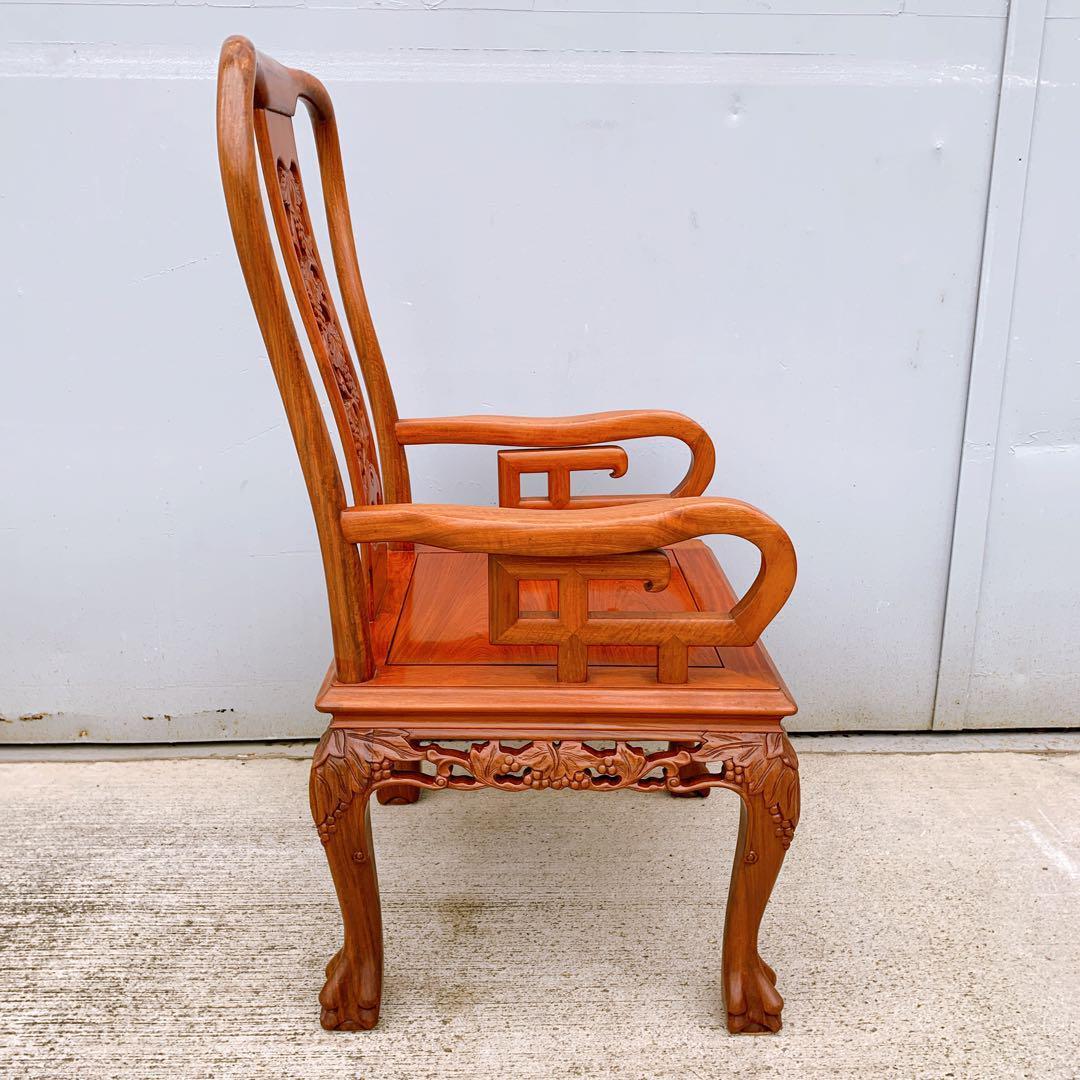 【稀少品】中国家具 ダイニング アームチェア 唐木家具 李朝家具 花梨