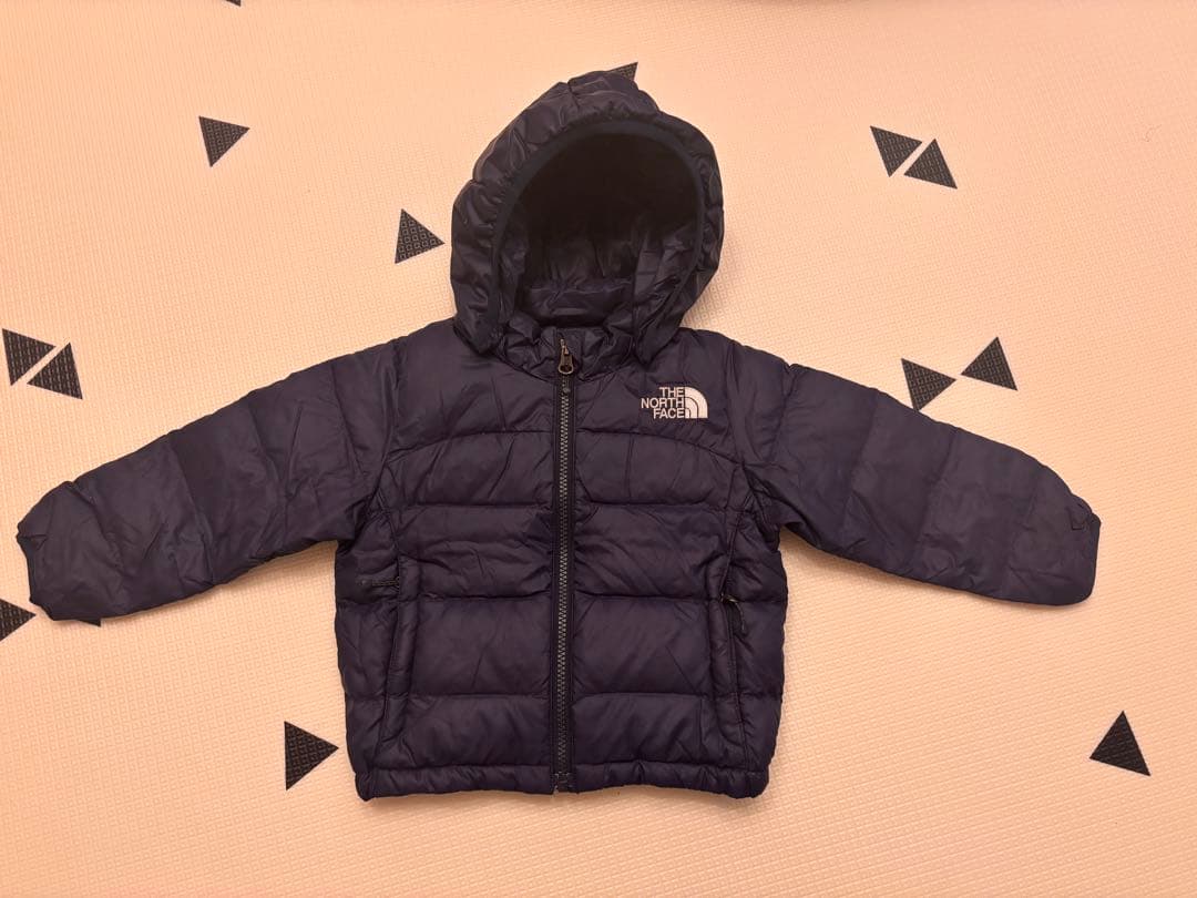 THE NORTH FACE ネイビーフード付きダウンジャケット 90