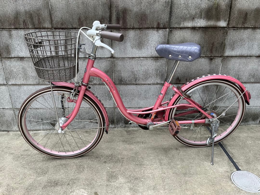 子供用自転車 20インチ ピンク 前バスケット付き