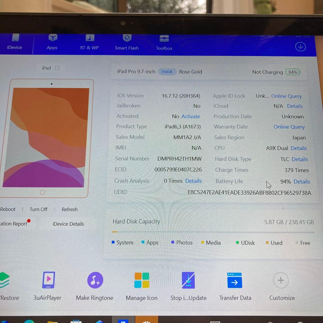 3763【早い者勝ち】電池最良好☆iPad Pro 256GB 9.7インチ☆