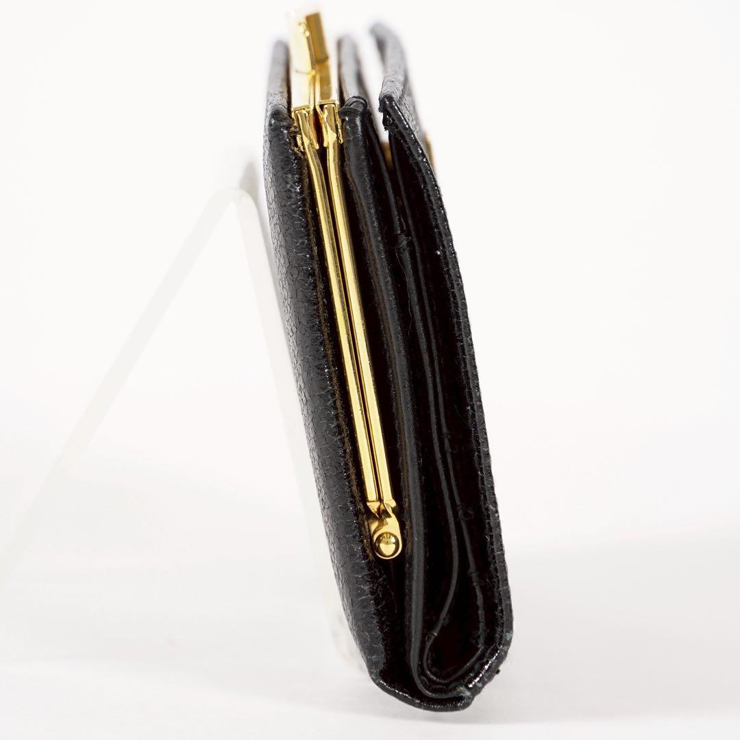 【極美品✨】ジバンシー 箱付き 二つ折り財布 がま口 レザー ダークネイビー