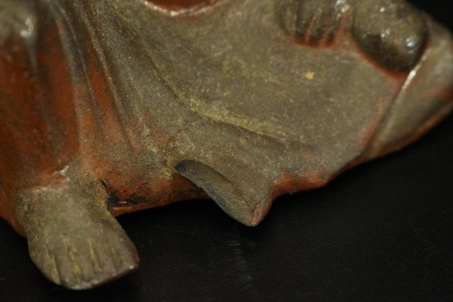 古備前 人物 筆洗 高10.5cm 文房具(A298)