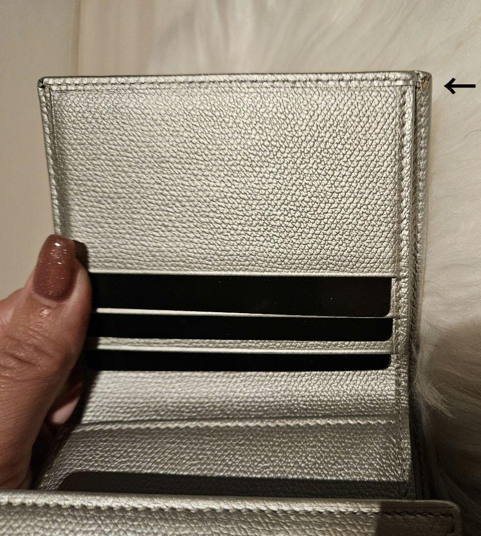 CHANEL【極美品✨希少】ココマーク三つ折り財布　Ｗホック　シルバー付属品完備