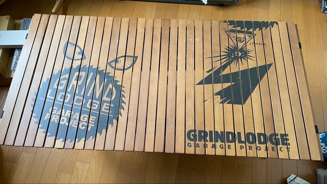 グラインドロッヂ　生刷り　ウッドロールトップテーブル