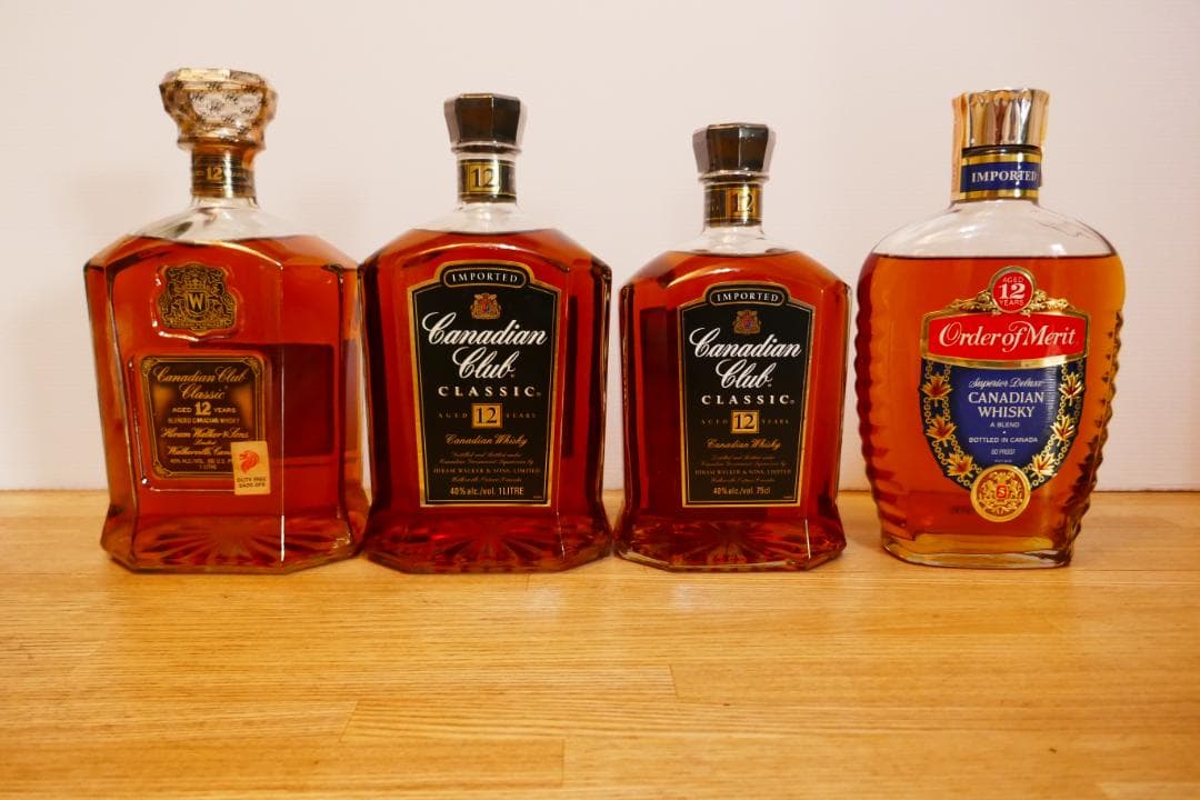 カナディアン・クラブ 12年 1000ml 等,古酒ウイスキー 4本セット