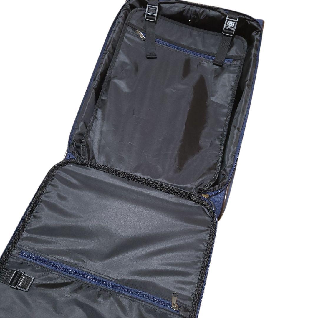 未使用☆possédez スーツケース 44L ソフト ファスナー ネイビー 布