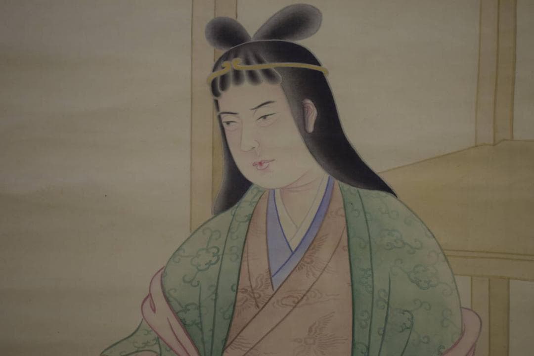 真作/必堂/呉羽/綾羽/双神之図/双幅/布袋屋掛軸HE-652