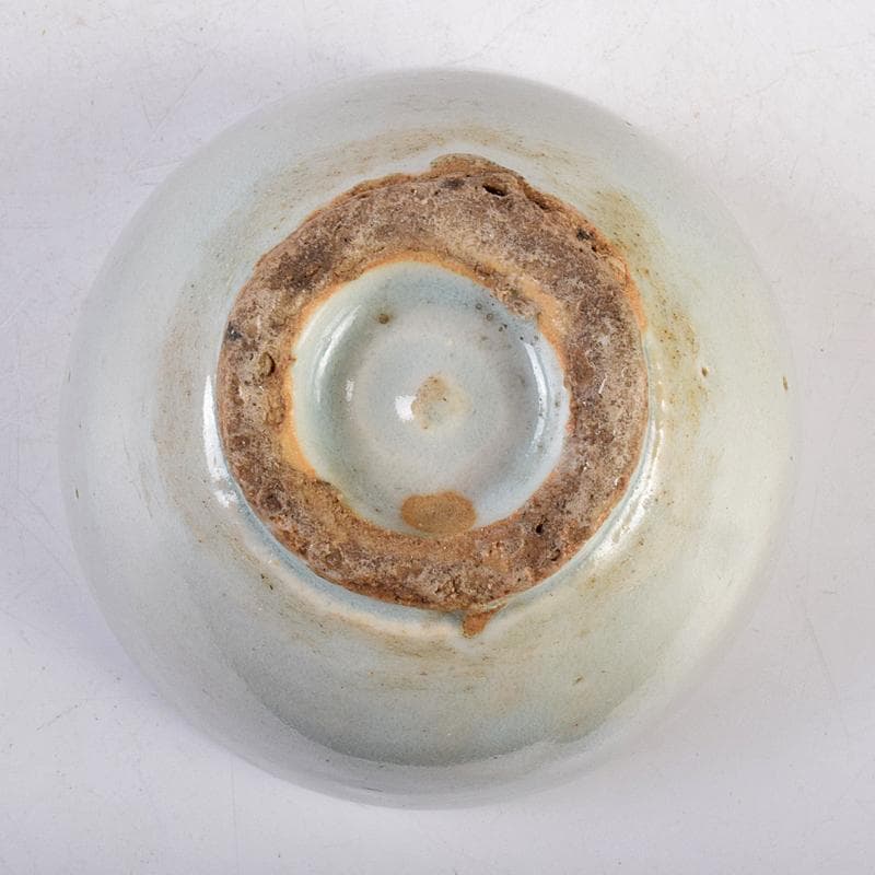 朝鮮美術　李朝　高麗白磁　染付　逸字文　盃　時代箱付　M　R8877