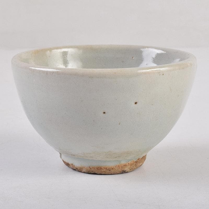 朝鮮美術　李朝　高麗白磁　染付　逸字文　盃　時代箱付　M　R8877