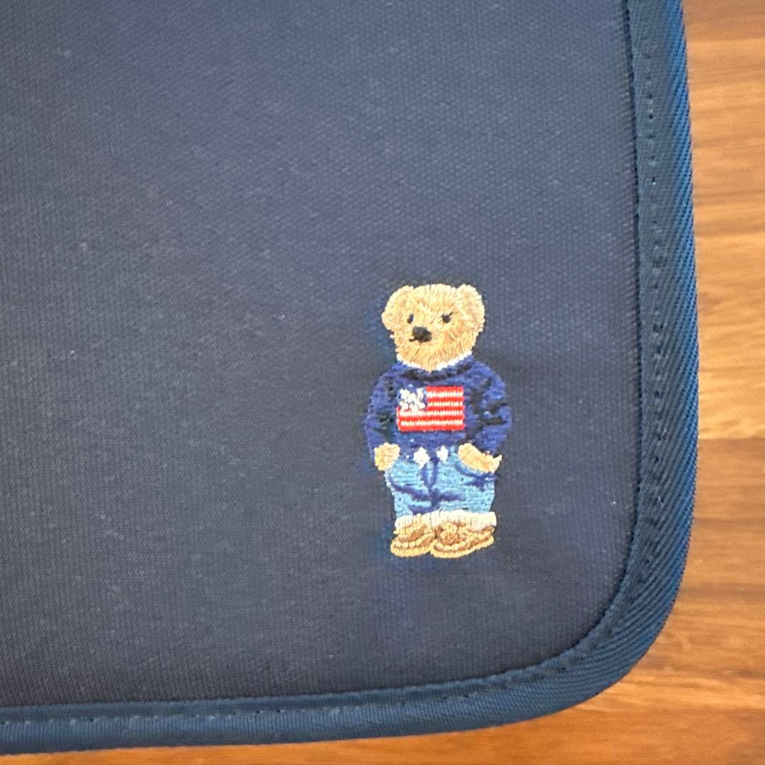 新品★ポロラルフローレン 母子手帳ケース ポロベア 刺繍 ネイビー