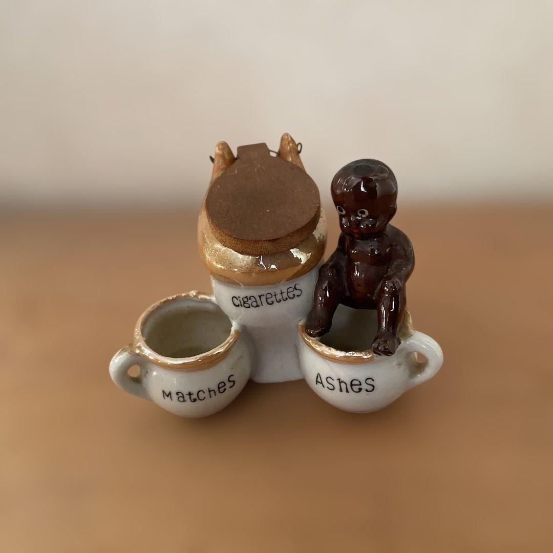 50s ビンテージ黒人ドール置物Japan madeアッシュトレイ灰皿