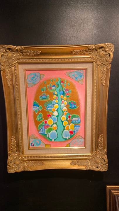 【アクリル画】 商品名 「小判川2」  新品未使用品  4号額付き