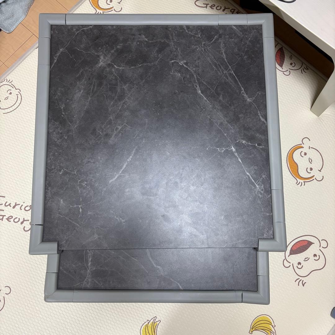 O*e様 LOWYA ローテーブル Sサイズ 大理石柄 ダークグレー/ブラック