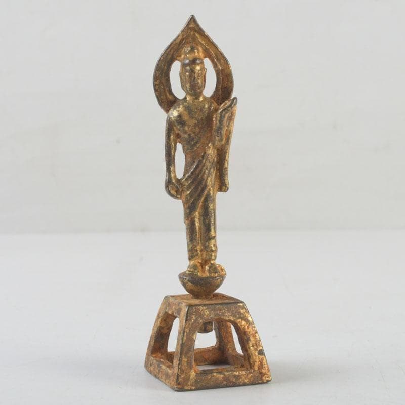 #1993 仏教美術　古銅鍍金　朝鮮仏　仏像　置物　V　9578