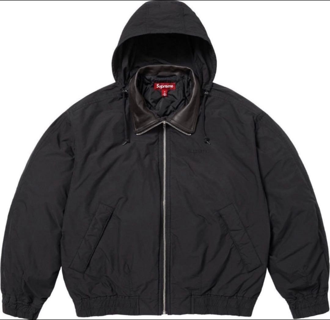 Supreme Leather Collar Utility Jacket M黒