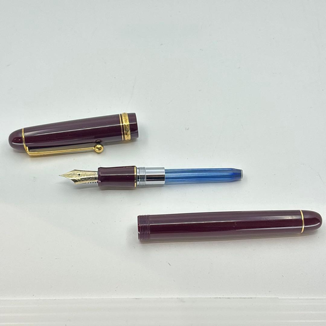 PILOT カスタム74 万年筆 14K 585 赤 ボルドー 筆記可 インク付