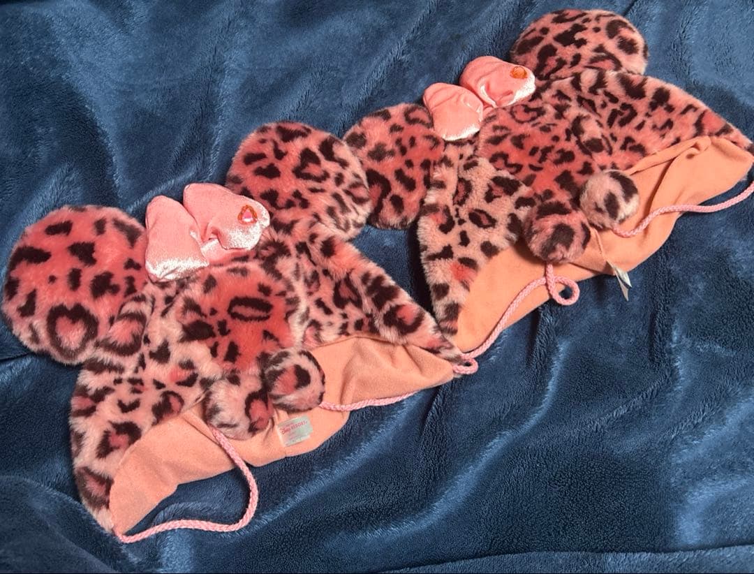 ミニーちゃん　ヒョウ柄　ファンキャップ　ピンク　2個セット