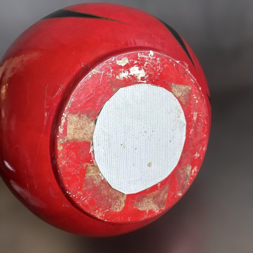 ヴィンテージ希少品‼️陶器ダルマ貯金箱　赤色の達磨 置物