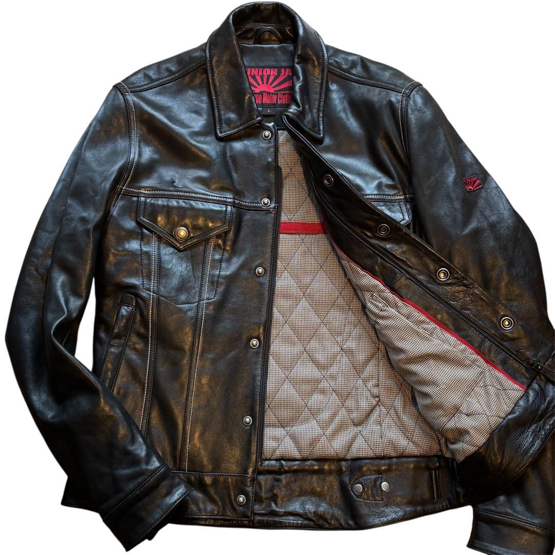 限定価格✨UNIONJAP ラムレザージャケット L 黒ライダース キルティング