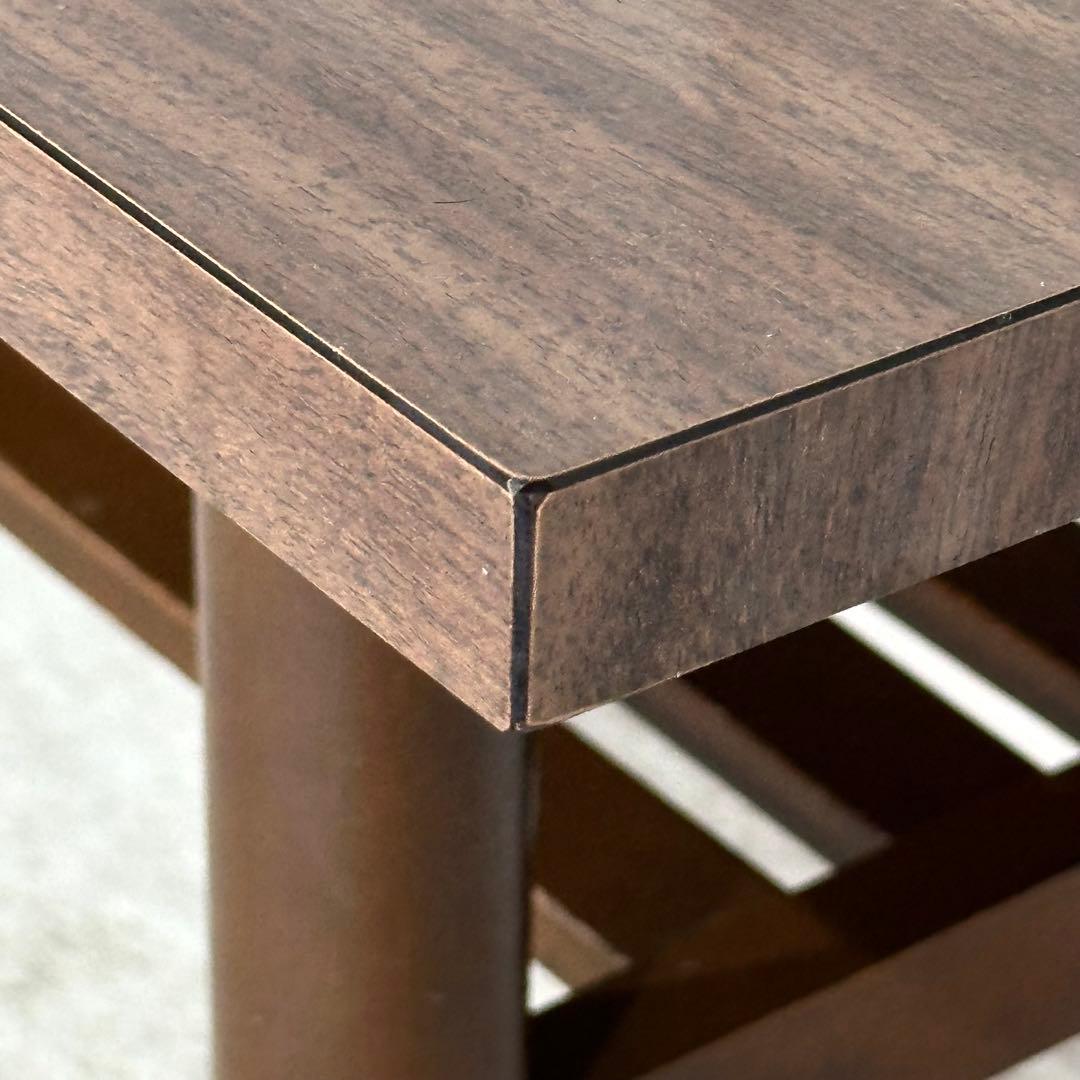 ✦80s✦ ミッドセンチュリー 昭和レトロ ローテーブル 棚付 応接 木製