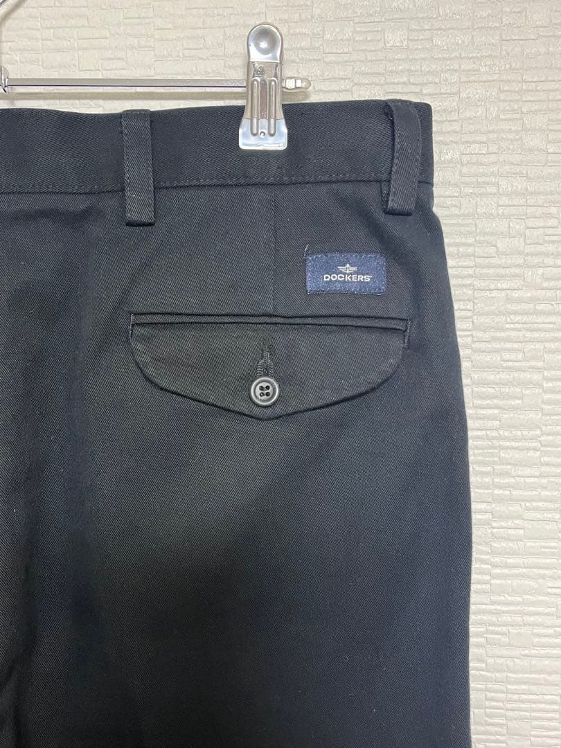 カ*イ様 美品 激安 新品　黒　DOCKERS ブラック　ツータック　チノ ドッ