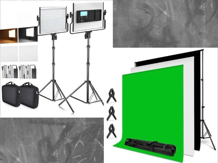 TVロケでも使う実力派＆背景スタンドキット付属❣本格的な撮影照明フルセット♪❤
