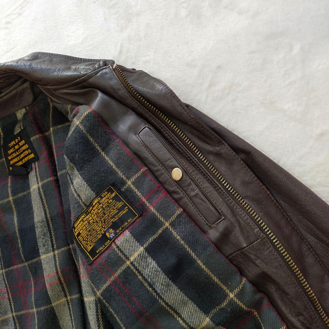 90S　AVIREX　B−7　レザージャケット　短丈　フライトジャケット