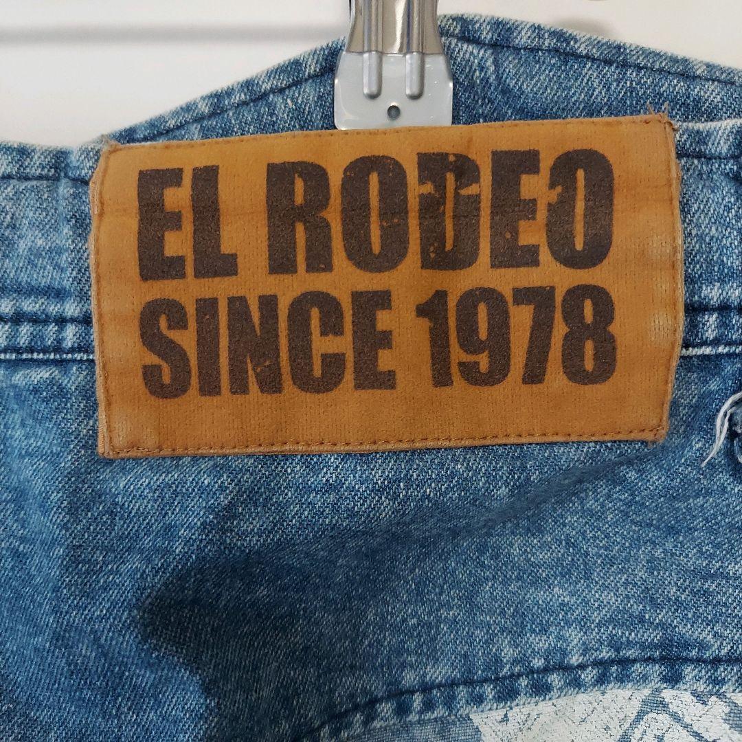 エルロデオ ELRODEO パッチワーク デニムダンガリー サルエルパンツ 青